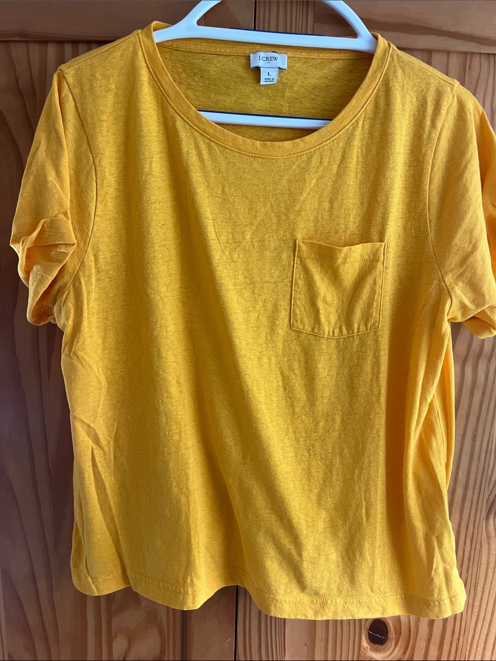 J. Crew Yellow Short Sleeve Pocket Tee